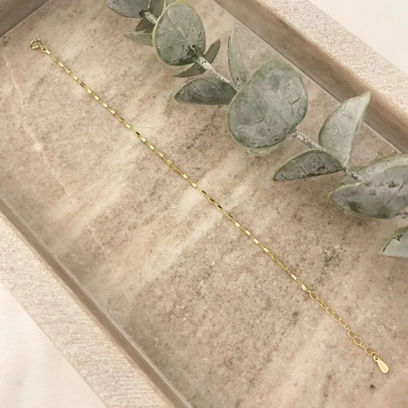 925 Sterling Silver Dainty Minimalist Bracelet Thin Link Stacking Bracelet - Picture 2 of 8